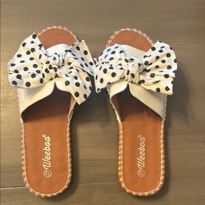 Women's White Polka Dot Sandals Sz 7.5 - NWOT